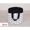 Double-sided toy basket L - Black stars/black