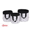 Double-sided toy basket L - Black stars/black
