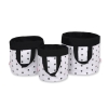 Double-sided toy basket L - Black stars/black
