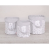 Double-sided toy basket L - Gray arrows/gray