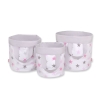Double-sided toy basket L- Gray-pink stars/Gray