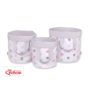 Double-sided toy basket L- Gray-pink stars/Gray
