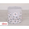 Double-sided toy basket L- hedgehogs gray/gray