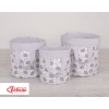 Double-sided toy basket L- hedgehogs gray/gray