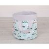 Double-sided toy basket L- mint rabbits/gray