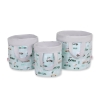 Double-sided toy basket L- mint rabbits/gray