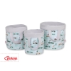 Double-sided toy basket L- mint rabbits/gray