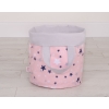 Double-sided toy basket L - navy blue stars/Gray