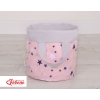 Double-sided toy basket L - navy blue stars/Gray