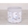 Double-sided toy basket L - stars blue-gray/gray