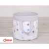 Double-sided toy basket L - stars blue-gray/gray