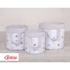 Double-sided toy basket L - stars blue-gray/gray