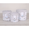 Double-sided toy basket L - stars blue-gray/gray