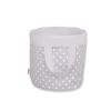 Double-sided toy basket L- white dots on gray/gray