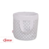 Double-sided toy basket L- white dots on gray/gray