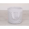 Double-sided toy basket L- white dots on gray/gray