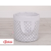 Double-sided toy basket L- white dots on gray/gray