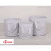 Double-sided toy basket L- white dots on gray/gray