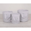 Double-sided toy basket L- white dots on gray/gray