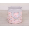 Double-sided toy basket M - ballerinas pink/gray