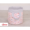 Double-sided toy basket M - ballerinas pink/gray