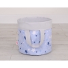 Double-sided toy basket M - blue-navy blue stars/Gray