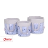Double-sided toy basket M - blue-navy blue stars/Gray
