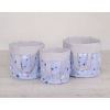 Double-sided toy basket M - blue-navy blue stars/Gray