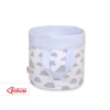 Double-sided toy basket M - clouds gray/blue