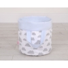 Double-sided toy basket M - clouds gray/blue