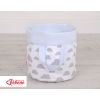 Double-sided toy basket M - clouds gray/blue