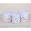 Double-sided toy basket M - clouds gray/blue