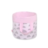 Double-sided toy basket M - clouds gray/pink