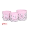 Double-sided toy basket M - clouds gray/pink