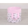 Double-sided toy basket M - clouds gray/pink