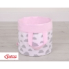 Double-sided toy basket M - clouds gray/pink