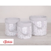 Double-sided toy basket M - Gray arrows/gray