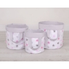 Double-sided toy basket M- Gray-pink stars/Gray