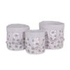 Double-sided toy basket M- hedgehogs gray/gray