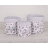 Double-sided toy basket M- hedgehogs gray/gray
