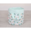 Double-sided toy basket M - hedgehogs mint/mint