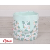 Double-sided toy basket M - hedgehogs mint/mint