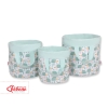 Double-sided toy basket M - hedgehogs mint/mint