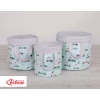 Double-sided toy basket M- mint rabbits/gray
