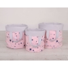 Double-sided toy basket M - navy blue stars/Gray