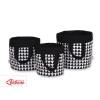 Double-sided toy basket M - triangles black/black