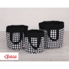 Double-sided toy basket M - triangles black/black