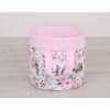 Double-sided toy basket S - peony flower pink/pink