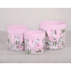 Double-sided toy basket S - peony flower pink/pink