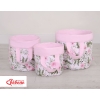 Double-sided toy basket S - peony flower pink/pink